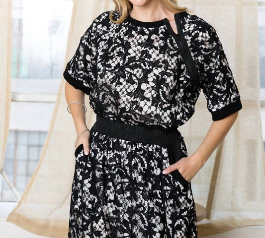 Joh - Wineva Lace & Satin Top