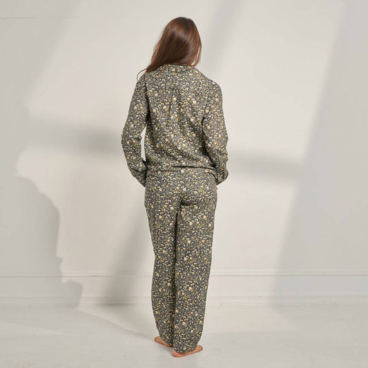 The Sleep Code - Floral Organic Cotton Long Pajama Set