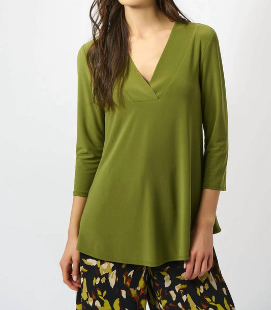 Joseph Ribkoff - V-neck 3/4 Sleeve Flared Top