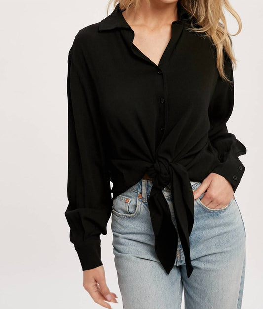 Bluivy - Tie Front Button Up Shirt