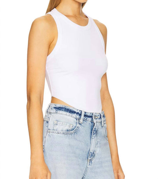 Good American - Lightweight Sleeveless Rib Racer Tank Top