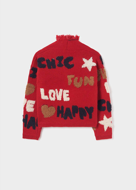 Mayoral - Girls' Intarsia Chic Fringe Cardigan