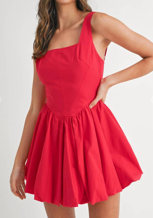 Olivaceous - Bubble Hem Mini Dress
