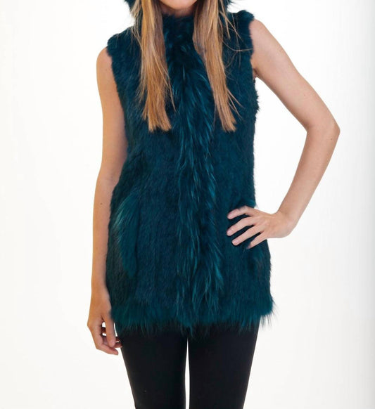 Love Token - Long Fur Vest with Hood