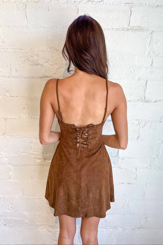 Blue Blush - Suede Mini Dress