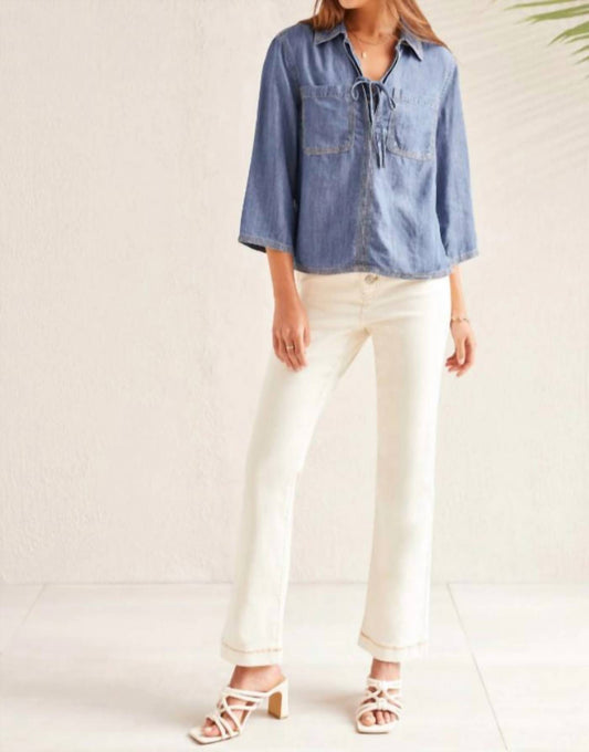 Tribal - Elbow Sleeve Pop Over Blouse