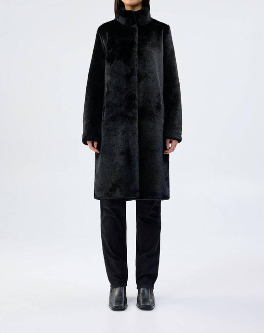 Unreal Fur - Raven Funnel-neck Coat