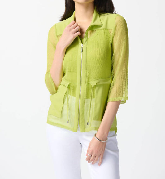 Joseph Ribkoff - Mesh And Silky Knit Straight Jacket