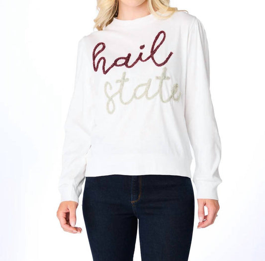 Stewart Simmons - Hail State Glitter Script Long Sleeve Tee