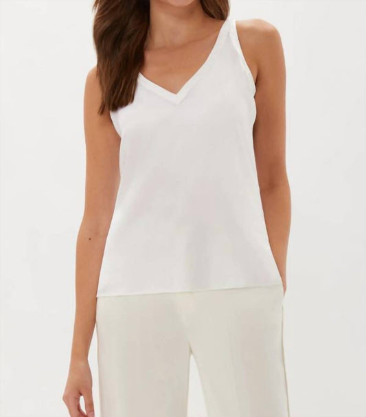 Ecru - Kidman Reversible Satin Shell Top