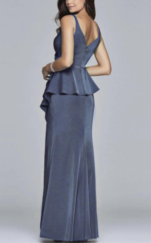 Faviana - Faviana Tank Long Dress With Peplum