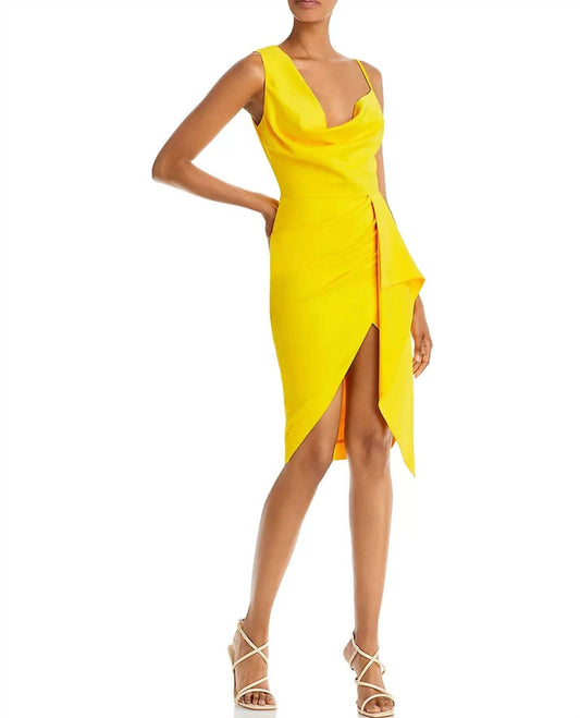 Lavish Alice - Asymmetrical Cowl Neck Dress