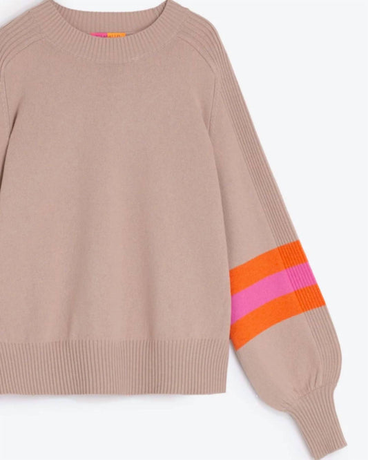 Vilagallo - Women's Balloon Sleeve Stripe Sweater