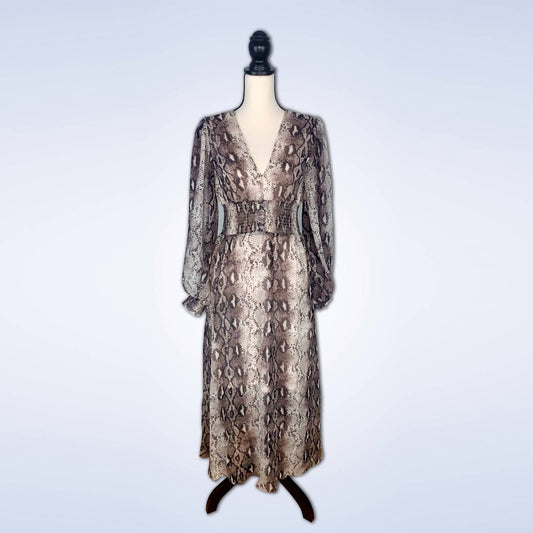 Fate - Snake Printed Mid-length Dress