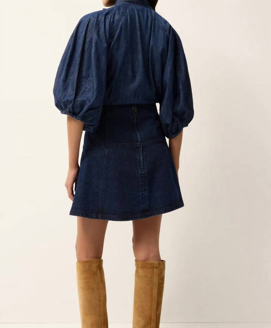 Marie Oliver - Navi Pufffed Sleeve Top