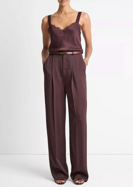 Vince - Satin Pleated Wide-leg Trouser