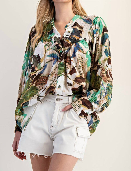 Ee:Some - Maven Patterned Button Down Blouse