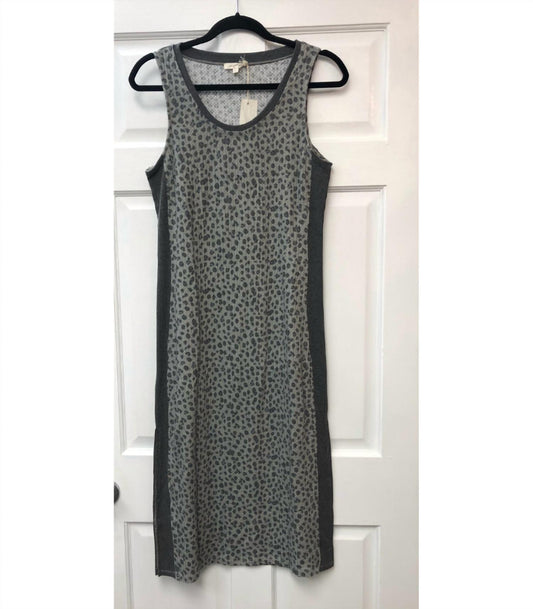 Mystree - Women's Leopard Thermal Tank Midi Dress