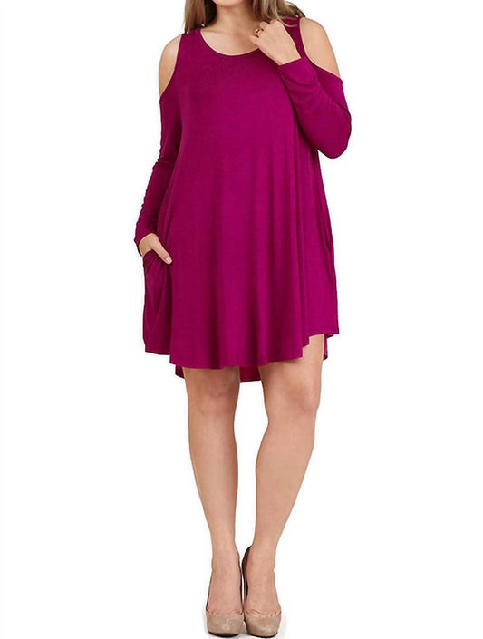 Umgee - Cold Shoulder T-shirt Dress