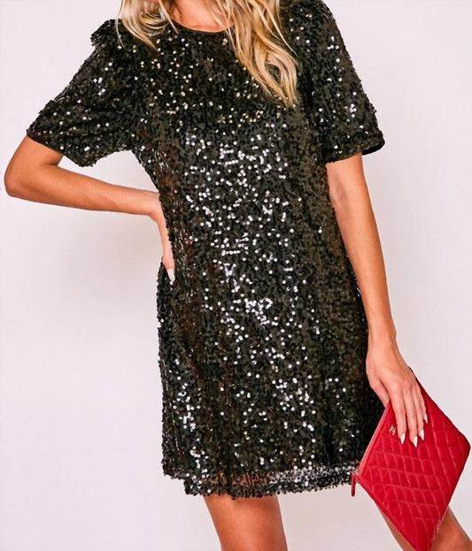 Vine & Love - Sequin Short Sleeve Shift Dress