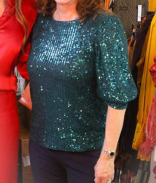 Frank Lyman - Green Sequin Blouse