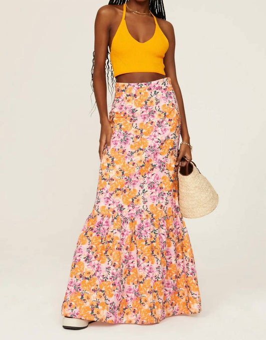 Something Navy - Floral Tiered Skirt