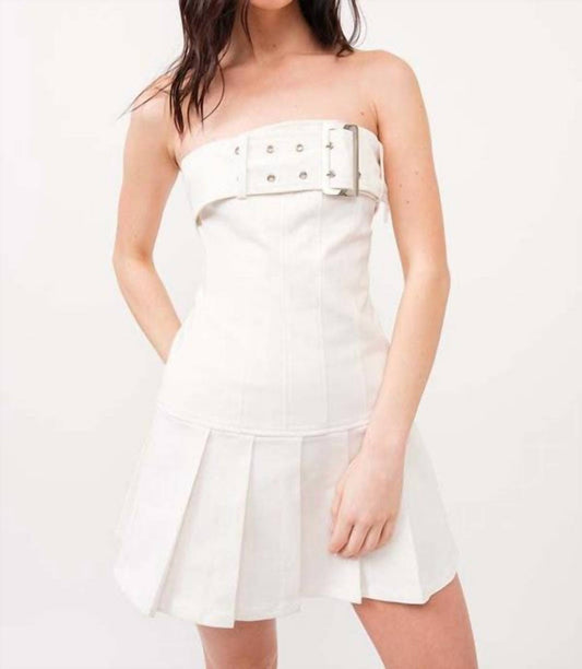 Better Be - Pleated Tube Mini Dress With Belt Detail