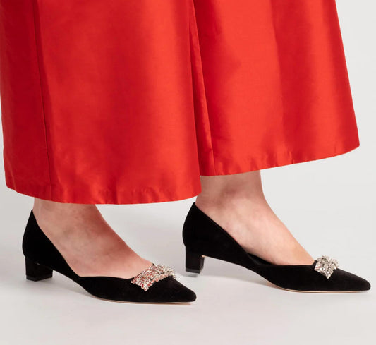 Frances Valentine - Women's Paula Velvet Mini Block Heel