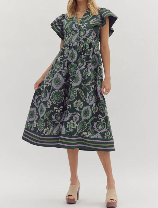 Entro - Vine And Violet Midi Dress