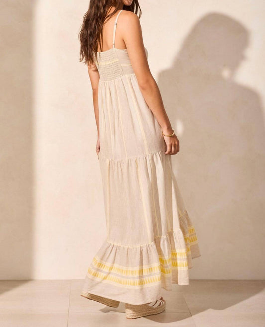 Tribal - Jacquard Tie-front Sleeveless Scoop Neck Dress