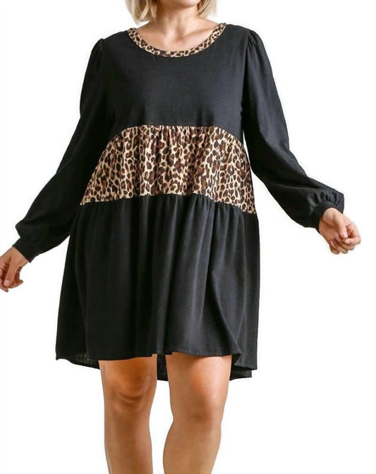 Umgee - Leopard Tiered Babydoll Dress