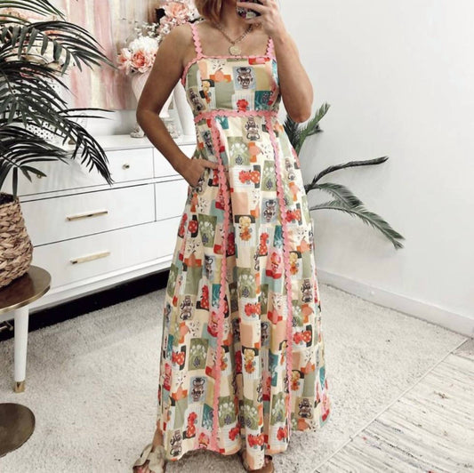 Entro - Abstract Printed Midi Dress