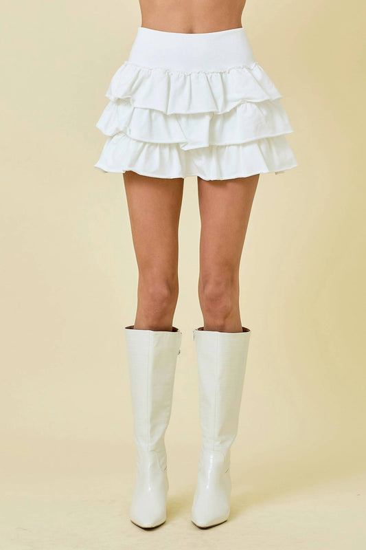 Day + Moon - Multi Tiered Knit Mini Skort