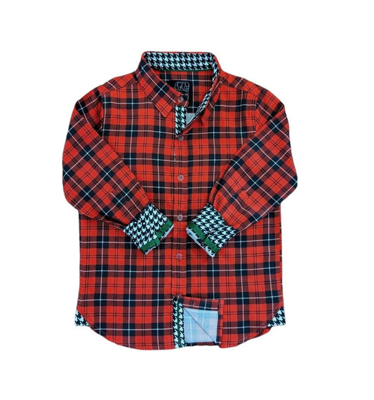Tuktuk Designs - Boy's Plaid Long Sleeve Shirt