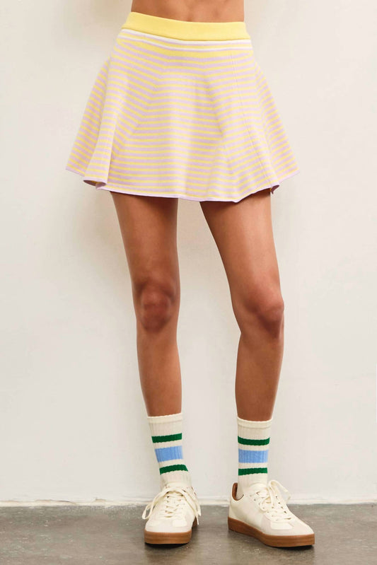 Mustard Seed - Emily Striped Flare Sweater Skort
