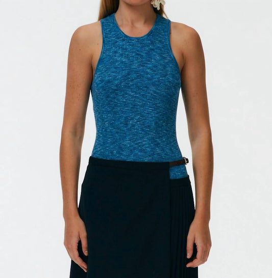 Tibi - Printed Combed Cotton Ribbed Sweater Tank