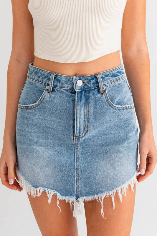 Le Lis - Marin Fray Denim Skirt