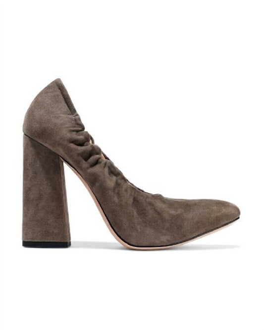 Halston Heritage - Women's Natalie Suede Leather Block Heel Pumps