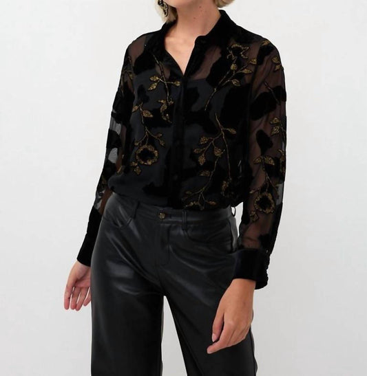 Esqualo - Burnout Flower Blouse