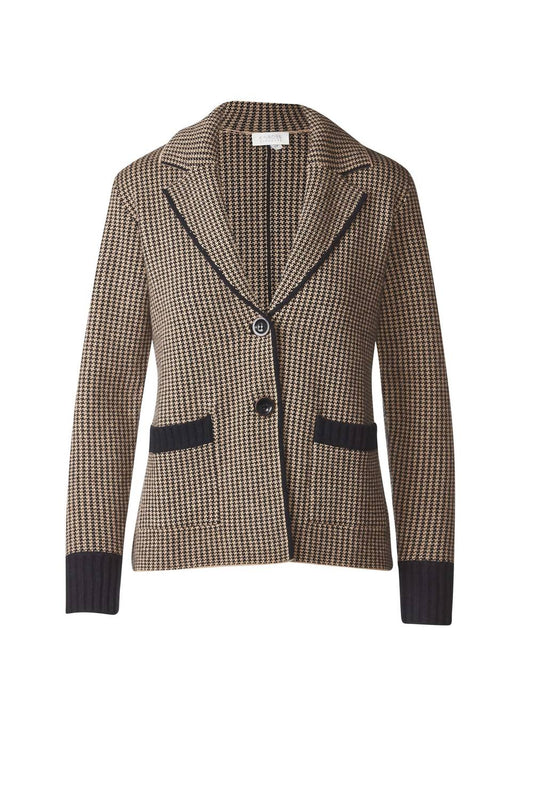 Kinross - Houndstooth Notch Collar Cardigan