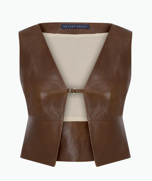 Zeynep Arcay - Women's Leather Vest Top