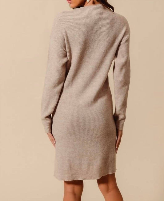 So Me - Coco Ribbed Sweater Dress With Pockets