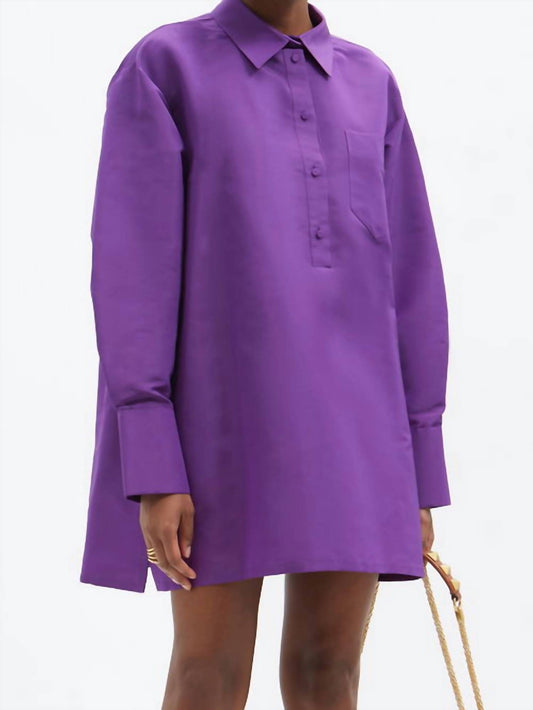 Valentino - Oversized Silk Faille Shirt Dress