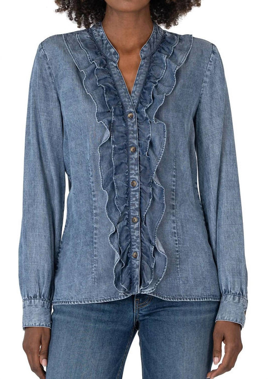 Kut From The Kloth - Fallon Double Ruffle Button-up Shirt