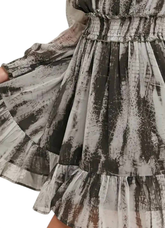 Bluivy - Animal Print Long Sleeve Mini Dress