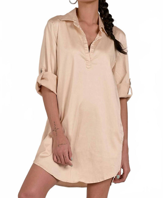 Elan - Cuffed Sleeve Shirt Dress