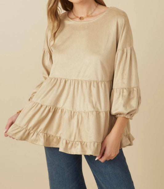 Hayden La - Suede Peplum Blouse