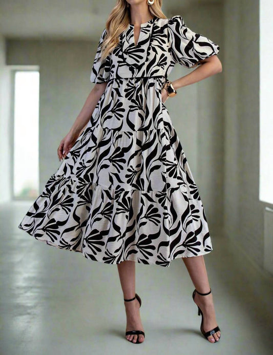 Gigio - Print Tiered Midi Dress