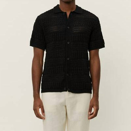 Les Deux - Elvin Structured Knitted Short Sleeve Shirt