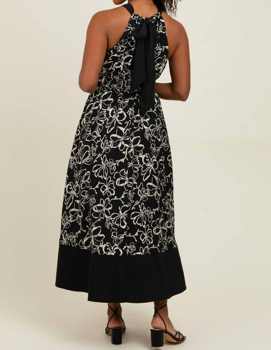 Entro - BACK NECK TIE MAXI DRESS